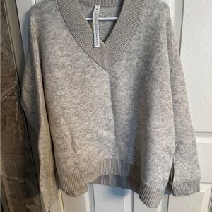 Lululemon Gray V-Neck Women's Sweater brand new